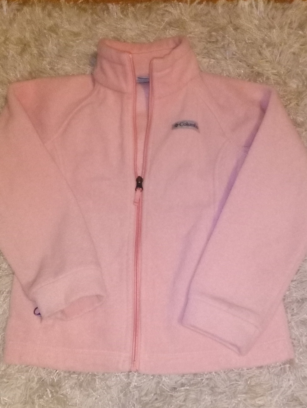 Columbia Light Pink Full-Zip Kids Fleece Jacket